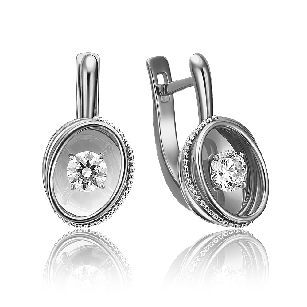 

Серьги женские из золота ЮЗ Платина 02-4299-00-501-1120-38, swarovski, 02-4299-00-501-1120-38