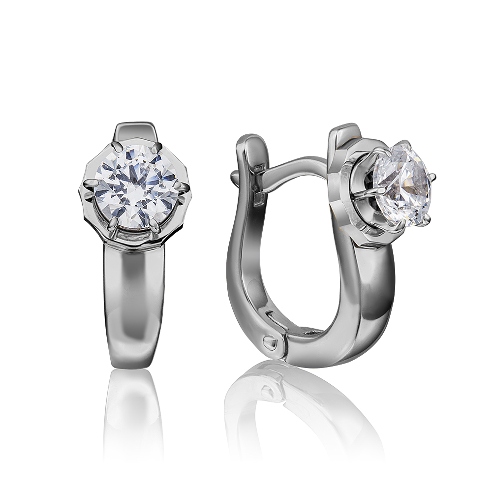 

Серьги женские из золота ЮЗ Платина 02-4290-00-501-1120-38, swarovski, 02-4290-00-501-1120-38
