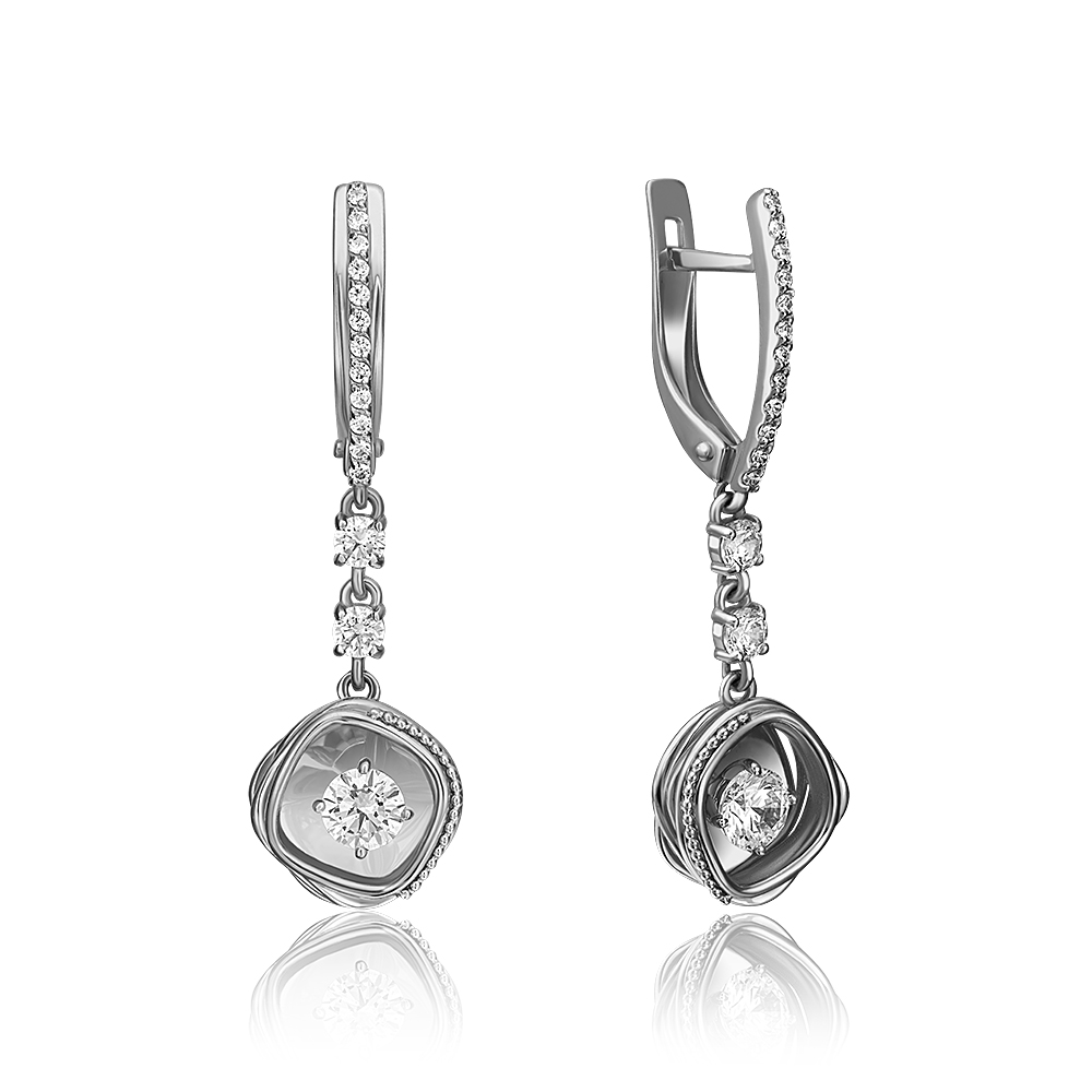 

Серьги женские из золота ЮЗ Платина 02-4289-00-501-1120-38, swarovski, 02-4289-00-501-1120-38