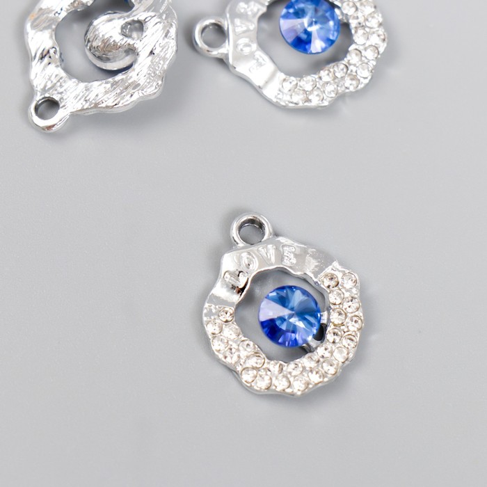 

Декор для творчества металл, стразы "Душа океана" 2х1,5 см(3 шт.), Серебристый