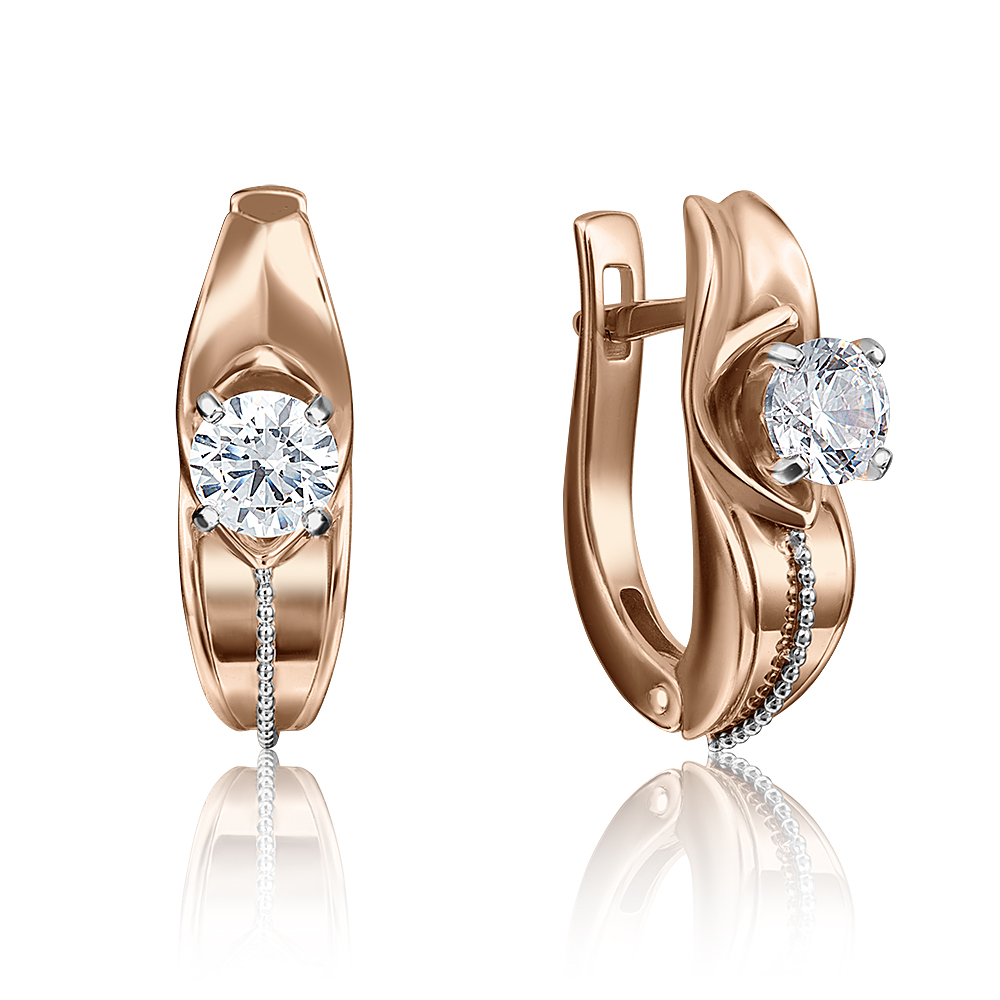 

Серьги из комбинированного золота с swarovski PLATINA jewelry 02-4283-00-501-1111-38, 02-4283-00-501-1111-38