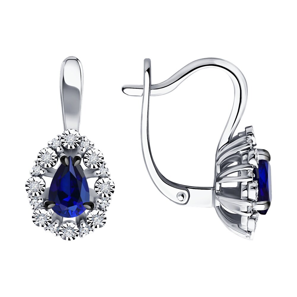 

Серьги из белого золота Diamant 52-220-01948-1, бриллиант/сапфир, 52-220-01948-1