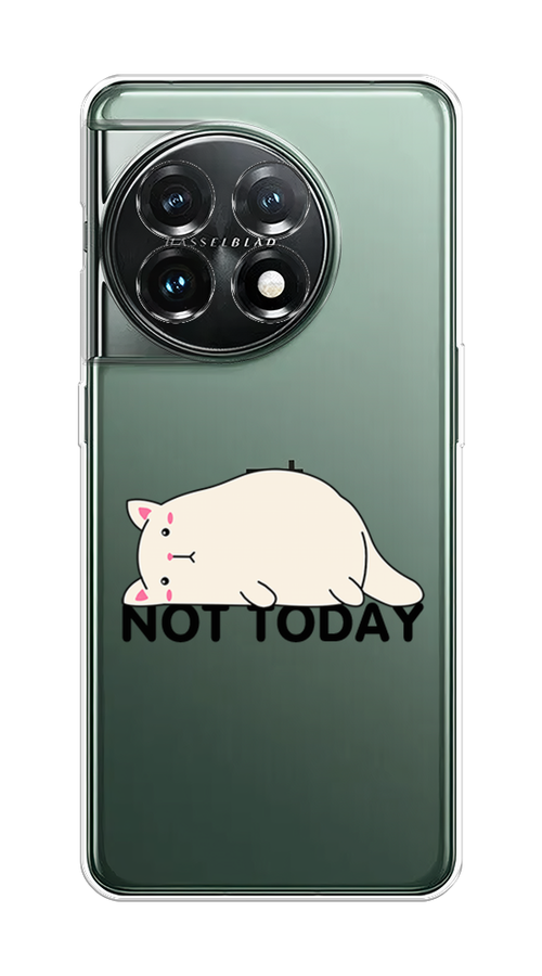 

Чехол на OnePlus 11 "Cat not today", Белый;розовый;черный, 153650-1