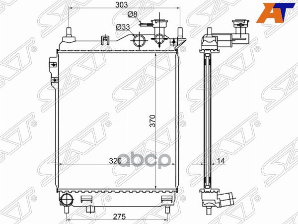 

SAT Радиатор HYUNDAI GETZ 1.1/1.3/1.4/1.6 02-