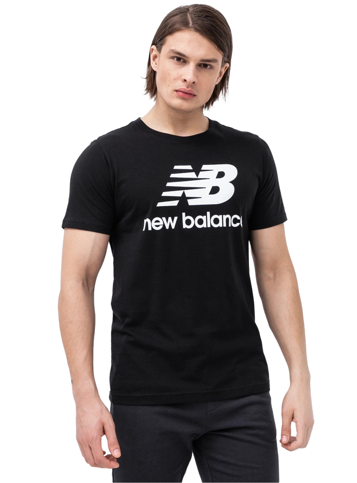 

Футболка унисекс New Balance Essentials Stacked Logo T-Shirt черная XXL, Черный, Essentials Stacked Logo T-Shirt