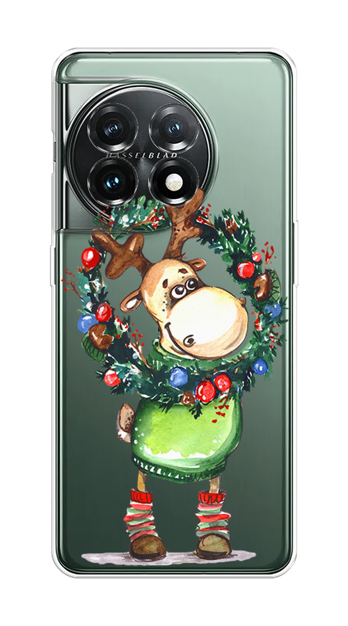 

Чехол на OnePlus 11 "Олень с новогодним венком", 153650-4