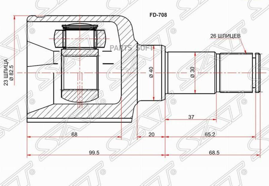 

SAT Шрус внутренний LH FORD FOCUS II 05-11 AT