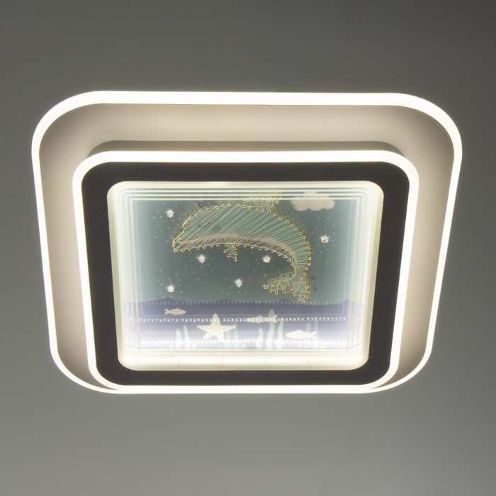

Люстра с ПДУ Дельфин LED 160Вт белый 49х49х7,5 см