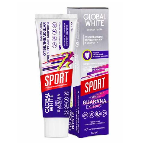 

Зубная паста Global White Sport отбеливающая с экстрактом гуараны 100 мл