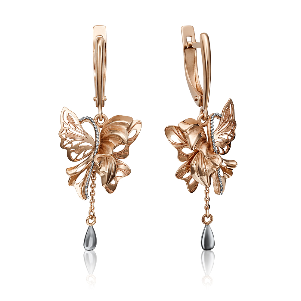 

Серьги подвески из комбинированного золота PLATINA jewelry 02-4272-00-000-1111-48, 02-4272-00-000-1111-48
