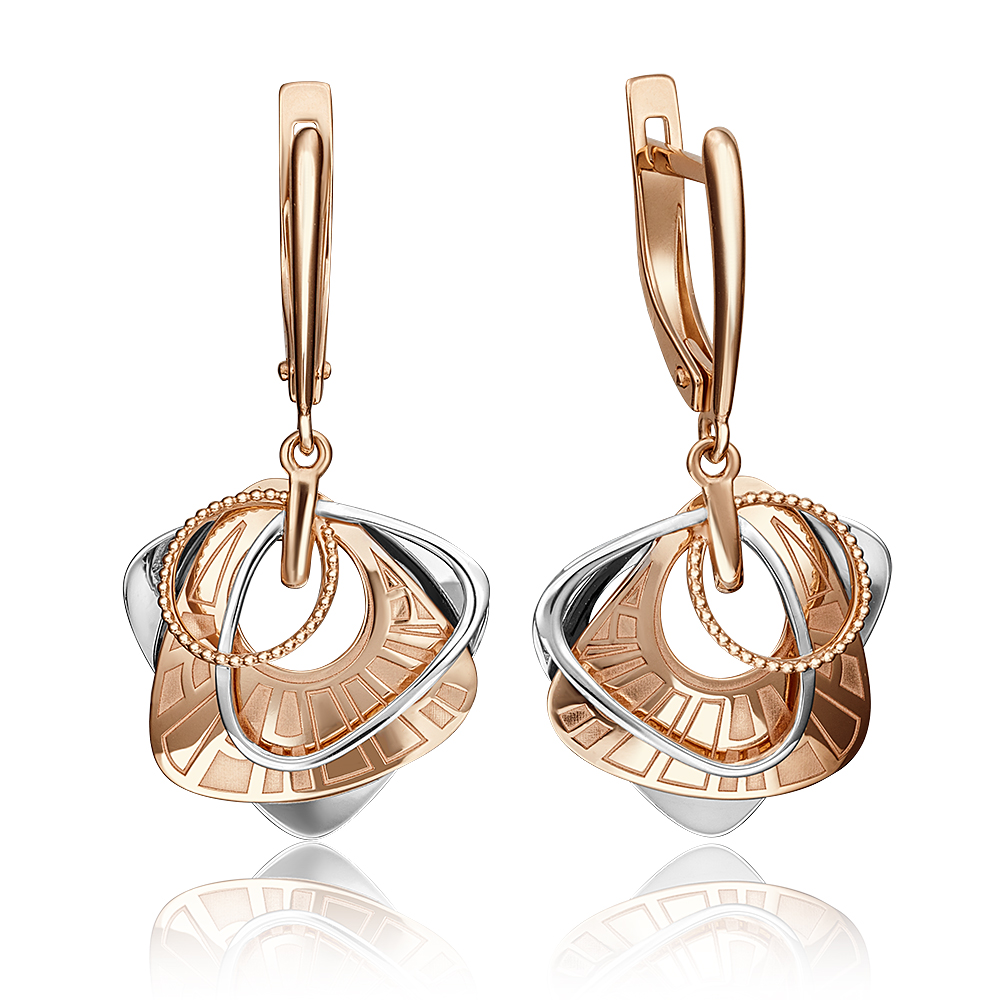 

Серьги подвески из комбинированного золота PLATINA jewelry 02-4253-00-000-1111-48, 02-4253-00-000-1111-48
