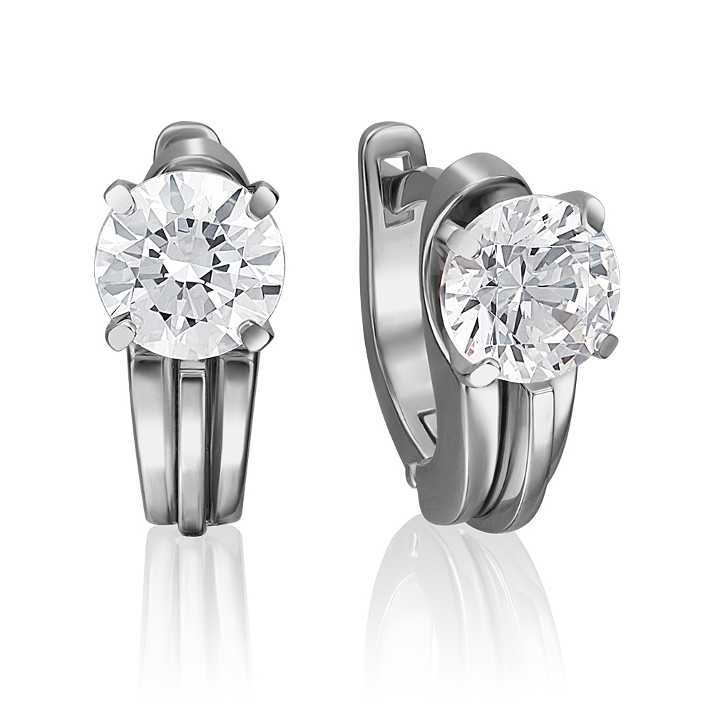 

Серьги женские из золота ЮЗ Платина 02-4240-00-501-1120-38, swarovski, 02-4240-00-501-1120-38