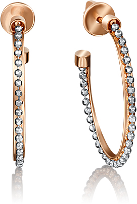 

Серьги конго из комбинированного золота PLATINA jewelry 02-4229-00-000-1111-48, 02-4229-00-000-1111-48
