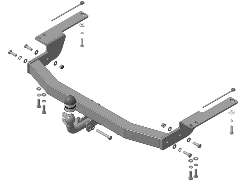 фото Фаркоп с оцинк.шаром land cruiser prado 2010-,lexus gx 2010-2013 крепл шара на 2 болтах motodor