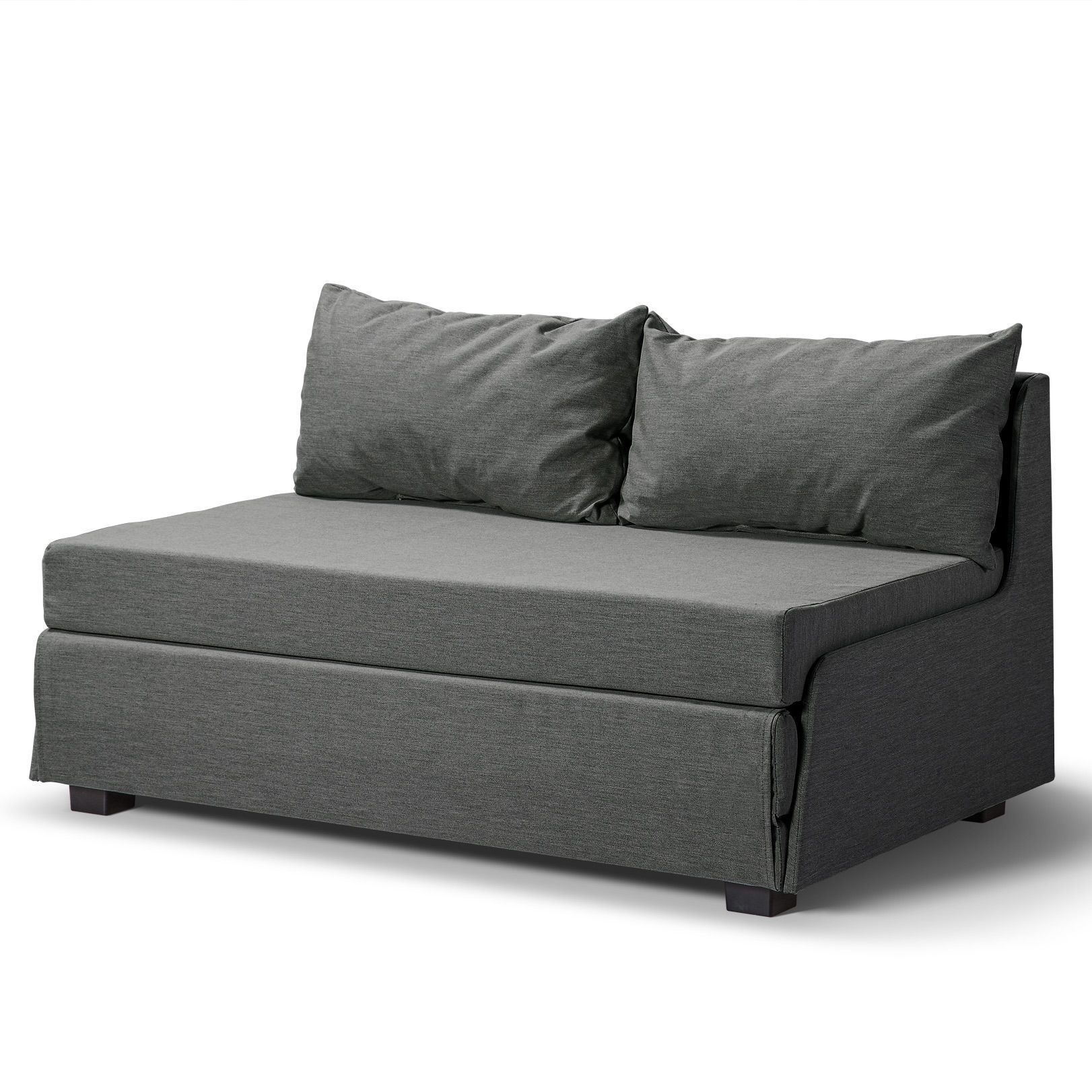 фото Диван-кровать раскладной salotti милк, саржа, ткань тиса, тёмно-серый, 123х73х68 см
