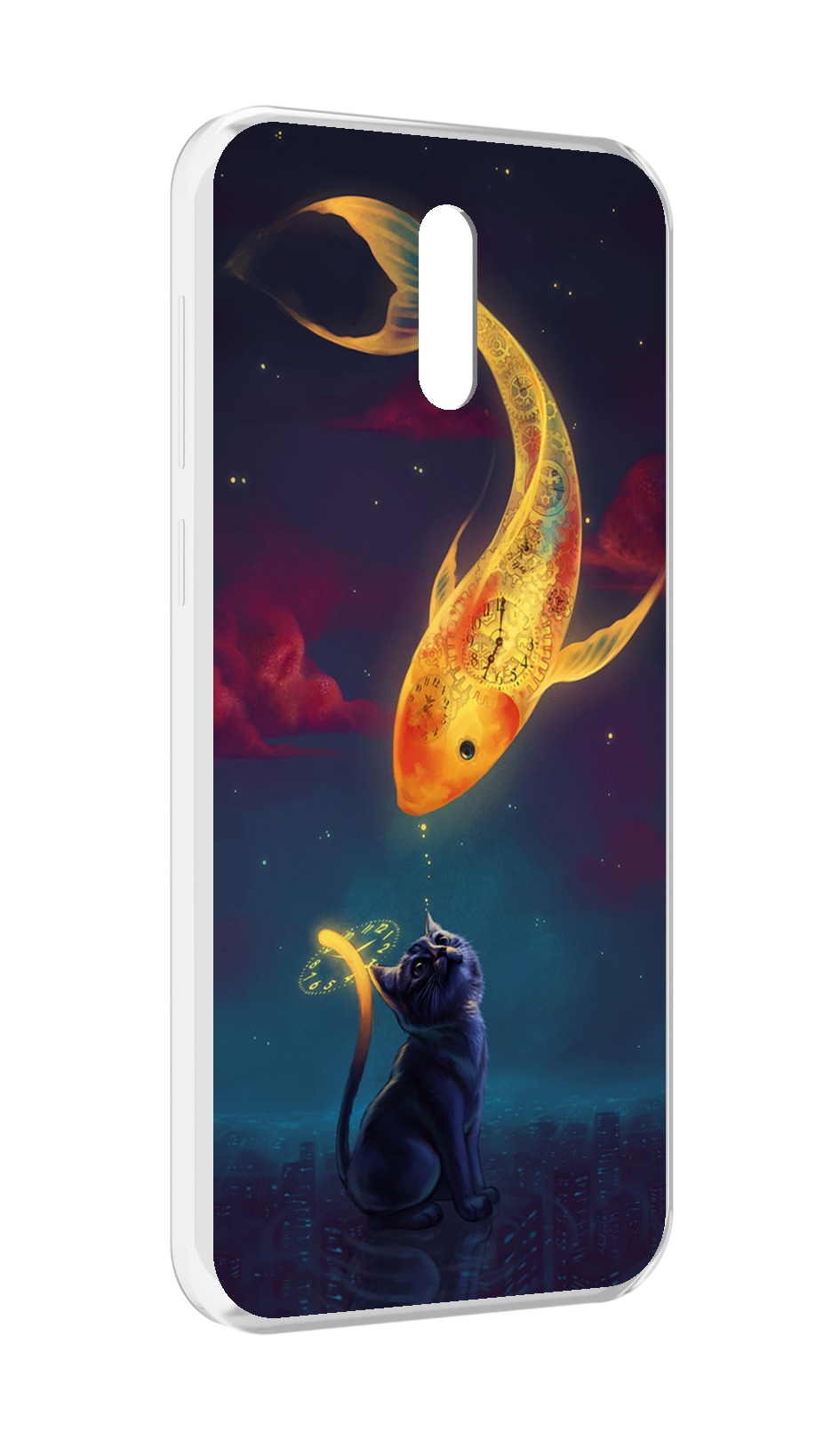 

Чехол MyPads золотая-рыбка-часовая для Alcatel 3L (2019), Прозрачный, Tocco