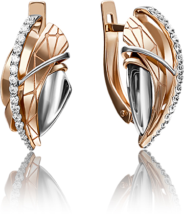 

Серьги из комбинированного золота с фианитом PLATINA jewelry 02-4177-00-401-1111-66, 02-4177-00-401-1111-66