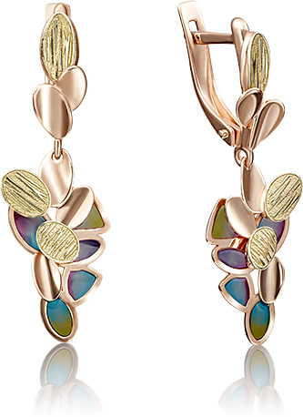

Серьги подвески из красного золота PLATINA jewelry 02-4175-00-000-1113-48, 02-4175-00-000-1113-48