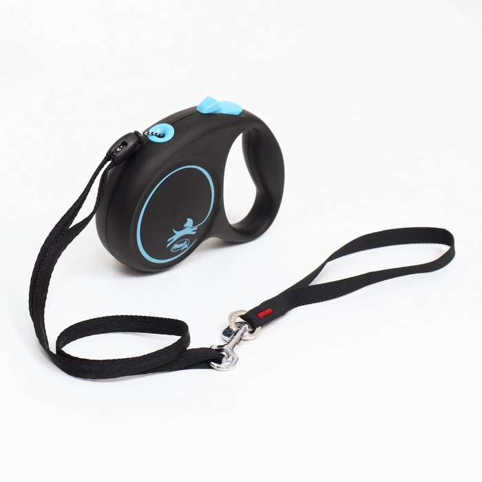 

Рулетка для собак Flexi Black Design S, до 12 кг, 5 м трос, черный, синий