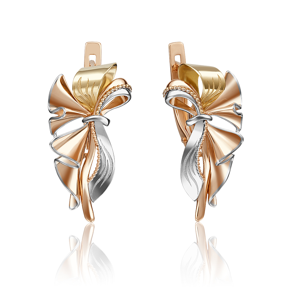 

Серьги из комбинированного золота PLATINA jewelry 02-4133-00-000-1140-48, 02-4133-00-000-1140-48