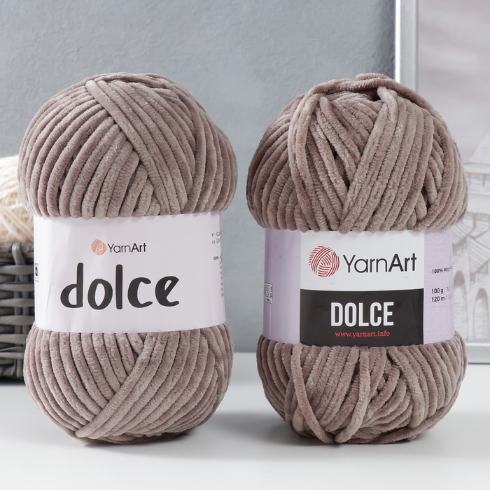 

Пряжа "Dolce" 100% микрополиэстер 120м/100гр (754 т. серый)