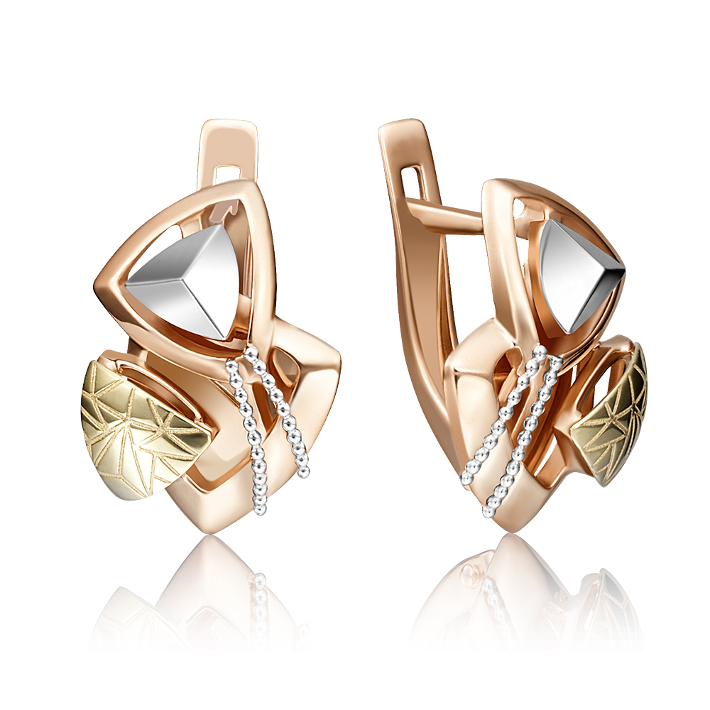 

Серьги из комбинированного золота PLATINA jewelry 02-4117-00-000-1140-48, 02-4117-00-000-1140-48