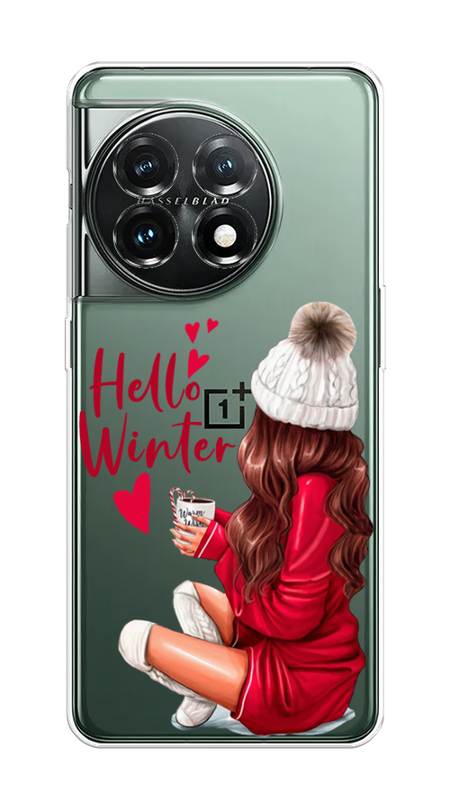

Чехол на OnePlus 11 "Hello winter", Красный;белый;коричневый, 153650-5
