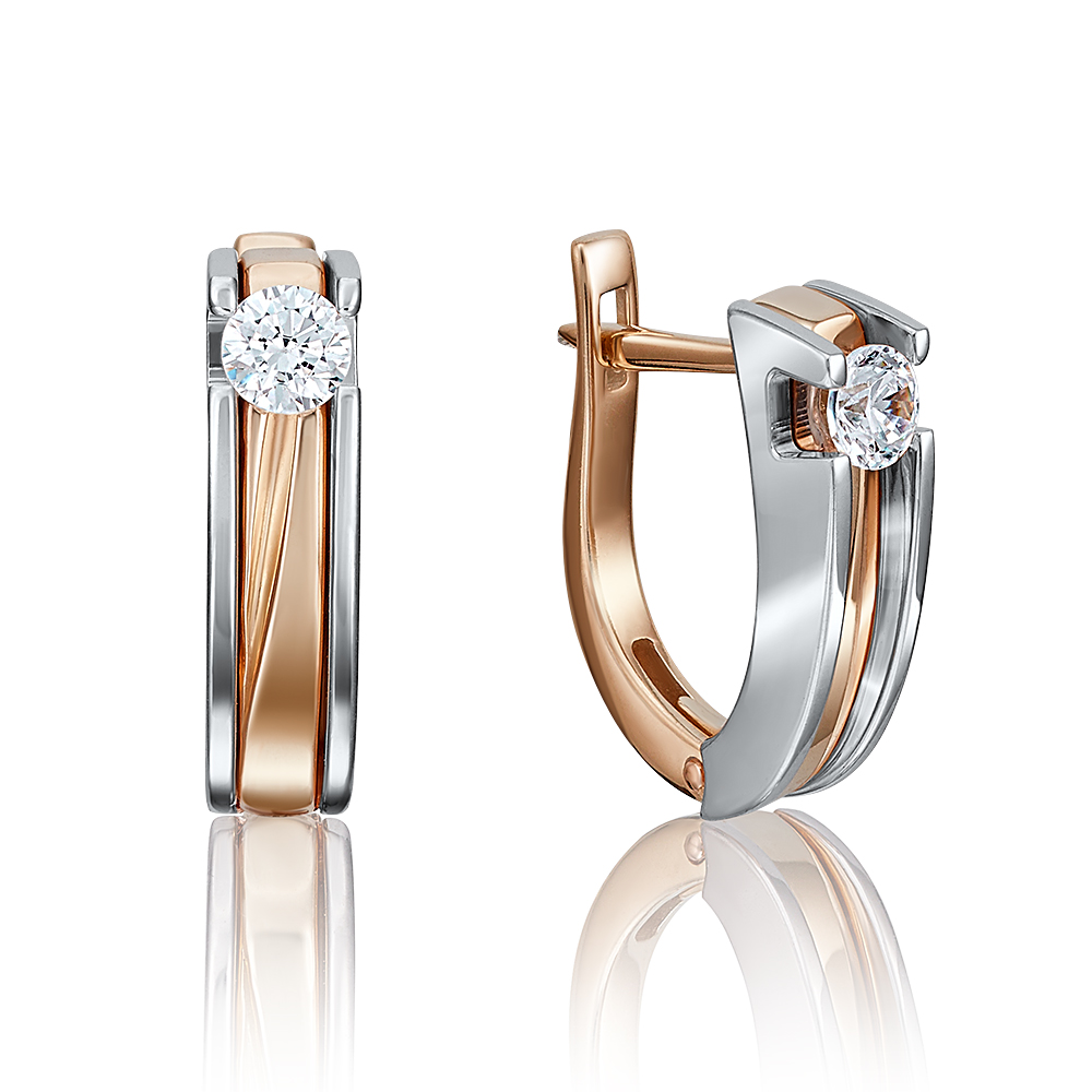 

Серьги из комбинированного золота с swarovski PLATINA jewelry 02-4069-00-501-1111-38, 02-4069-00-501-1111-38