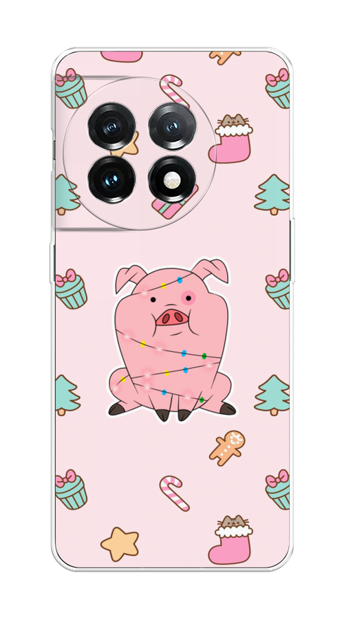 

Чехол на OnePlus 11 "Розовая свинка", Розовый;зеленый, 153650-5