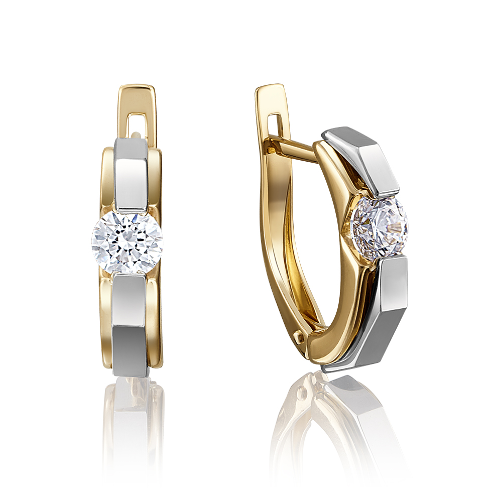 

Серьги из комбинированного золота с swarovski PLATINA jewelry 02-4064-00-501-1121-38, 02-4064-00-501-1121-38