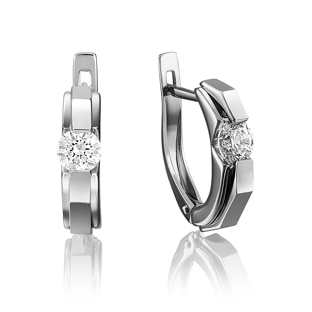 

Серьги женские из золота ЮЗ Платина 02-4064-00-501-1120-38, swarovski, 02-4064-00-501-1120-38