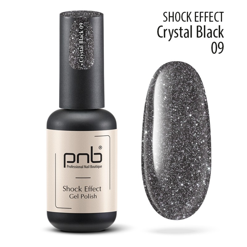 

Гель-лак светоотражающий 09 PNB UV LED Gel Polish SHOCK EFFECT 09 Crystal Black PNB 8 ml, Gel Polish