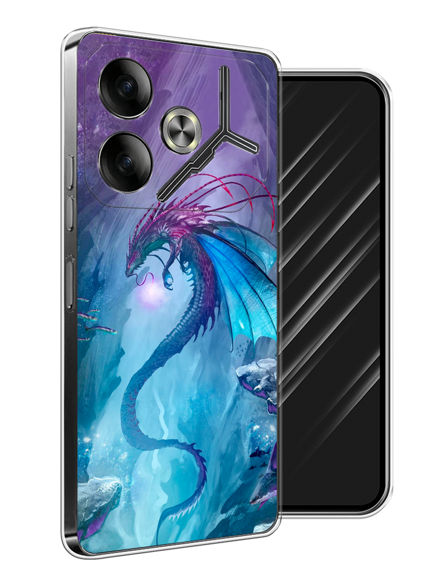 

Чехол Awog на Tecno Pova 6 "Водный дракон", Голубой;фиолетовый;синий, 305350-1