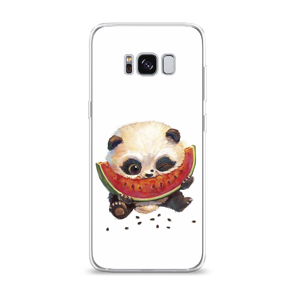 

Чехол Awog на Samsung Galaxy S8 "Малыш панды с арбузом", Белый;красный, 24750-1