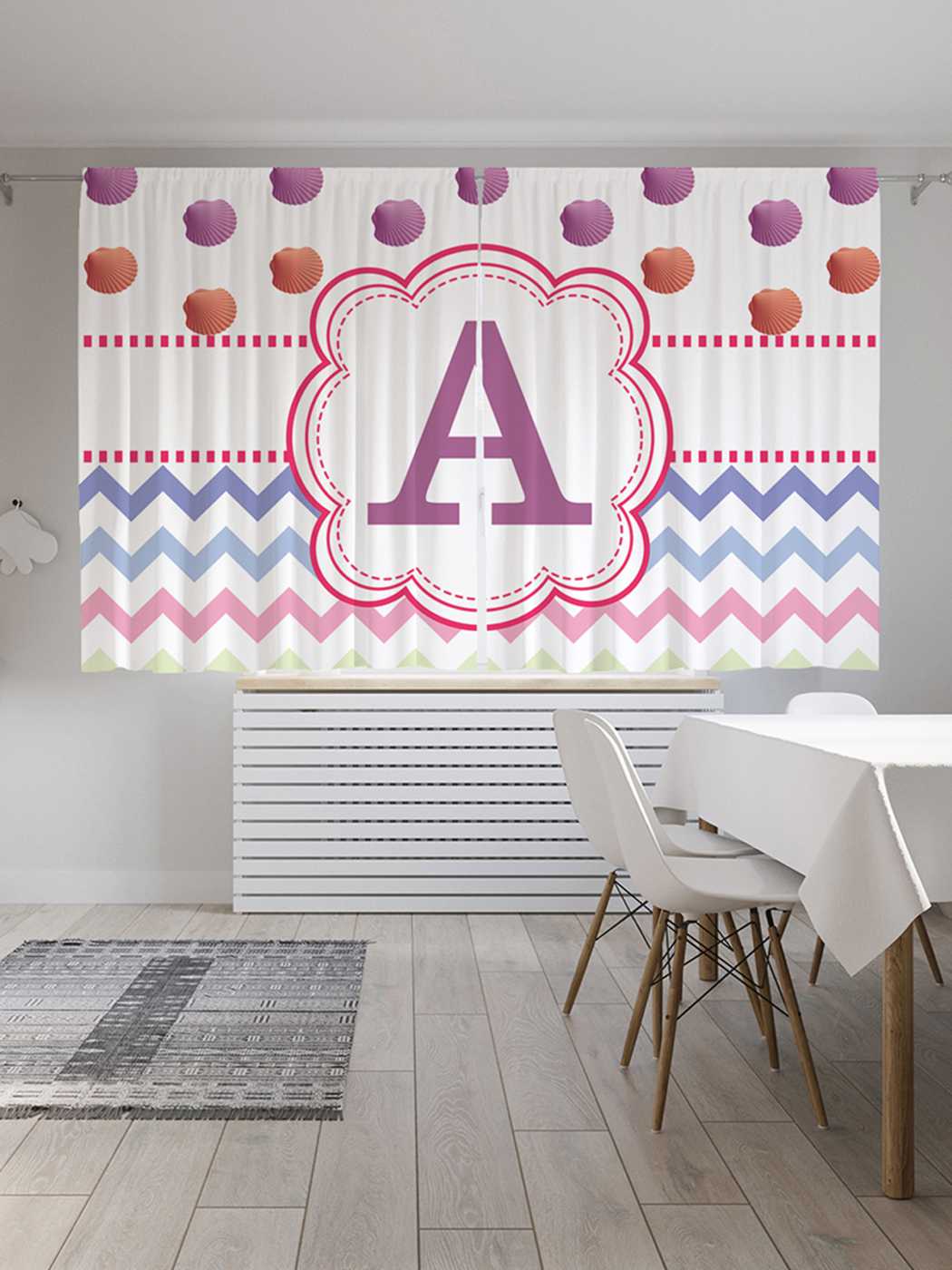 

Классические шторы JoyArty "Зигзаги и горошки", серия Oxford DeLux, 2 полотна 145x180 см, Зигзаги и горошки