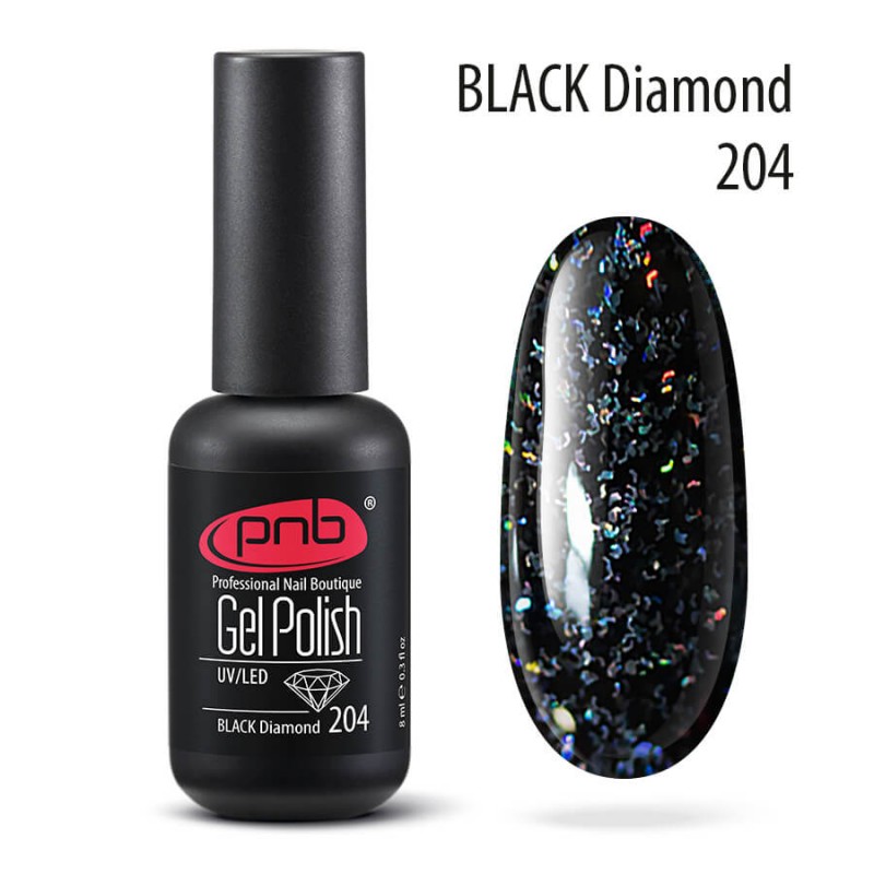 

Гель-лак для ногтей PNB Gel Polish 204 Black Diamond 8 мл, Gel Polish