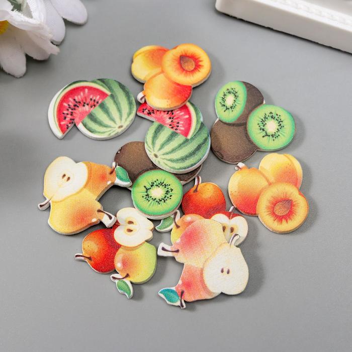 

Декор для творчества Арт Узор дерево Фрукты набор 10 шт микс 2х2,2 см, 2шт., Разноцветный