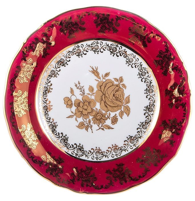 фото Набор тарелок 19 см 6 шт мам декор "фредерика золотая роза красная" 133811
