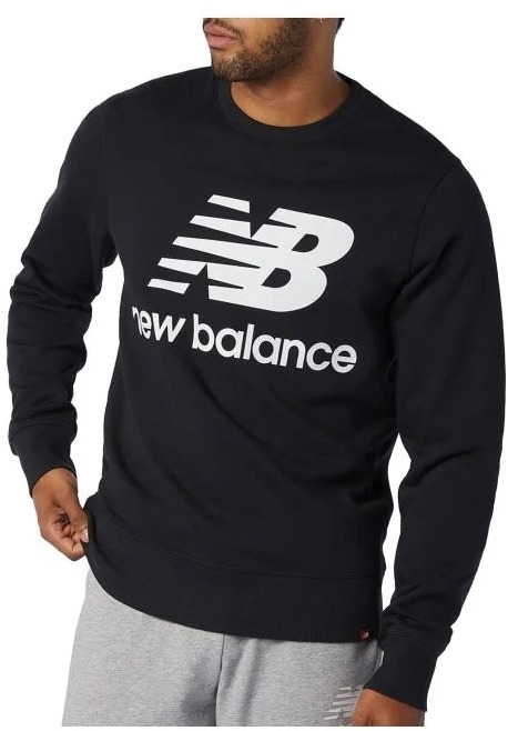 

Свитшот мужской New Balance Essentials Stacked Logo Crew черный XL, Essentials Stacked Logo Crew