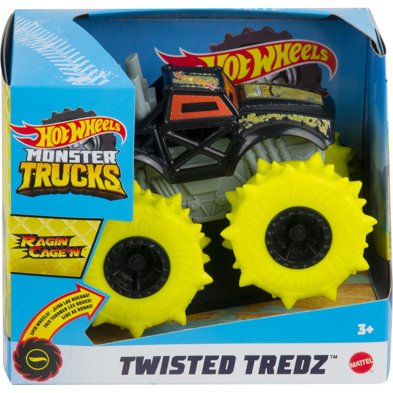 

Игрушечная машинка Mattel Hot Wheels GVK43 Монстр трак Ragin Cagen Твистед Тредз