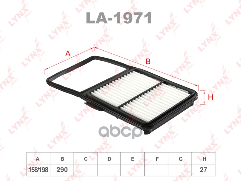 

Фильтр воздушный Toyota Prius Liftback 03>09 Lynx LA1971