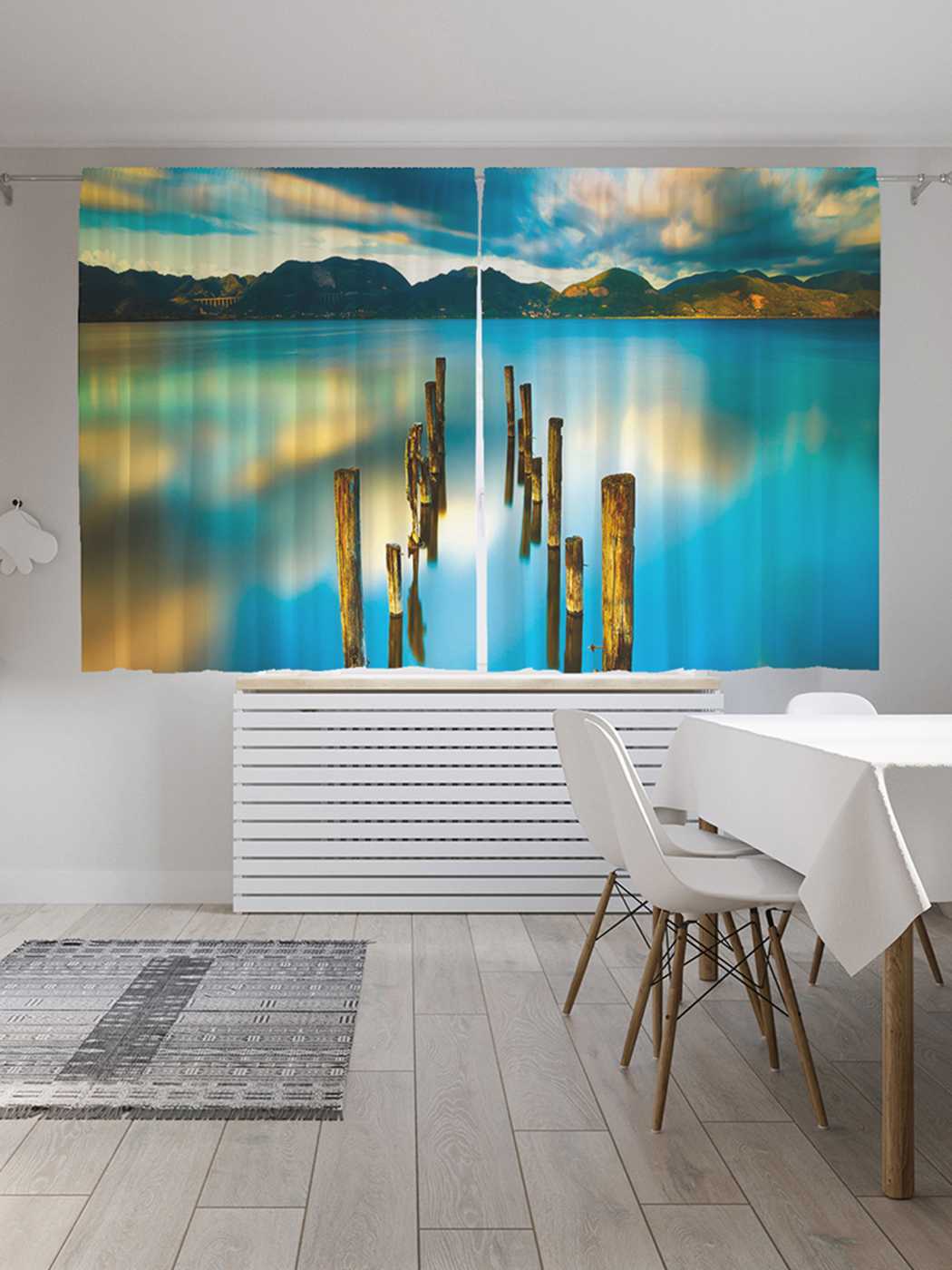 

Классические шторы JoyArty "Эффектное озеро", серия Oxford DeLux, 2 полотна 145x180 см, Эффектное озеро