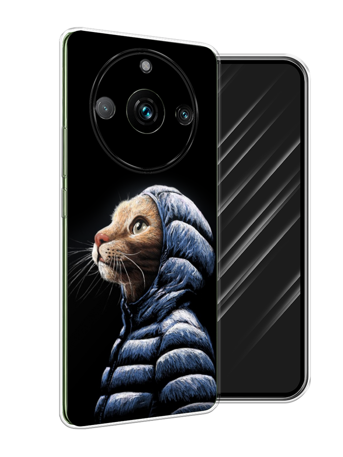 

Чехол Awog на Realme 11 Pro "Кот в капюшоне", Черный;бежевый;синий
