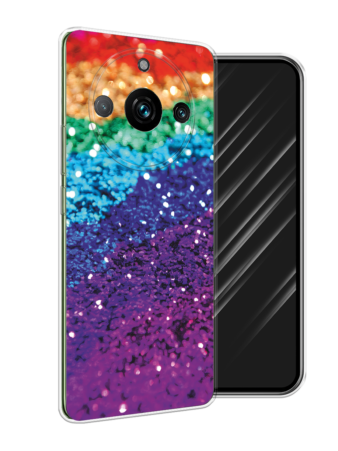 

Чехол Awog на Realme 11 Pro "Блестящая радуга рисунок", Разноцветный