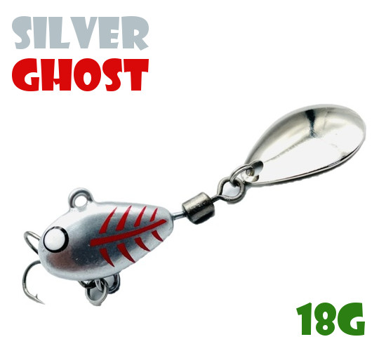 

Тейл-Спиннер Uf-Studio Hurricane 18g #Silver Ghost, Серебристый;красный, Hurricane