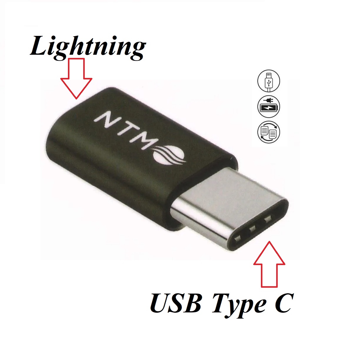 Переходник NTM Lightning F (вход) на USB-C M (выход)