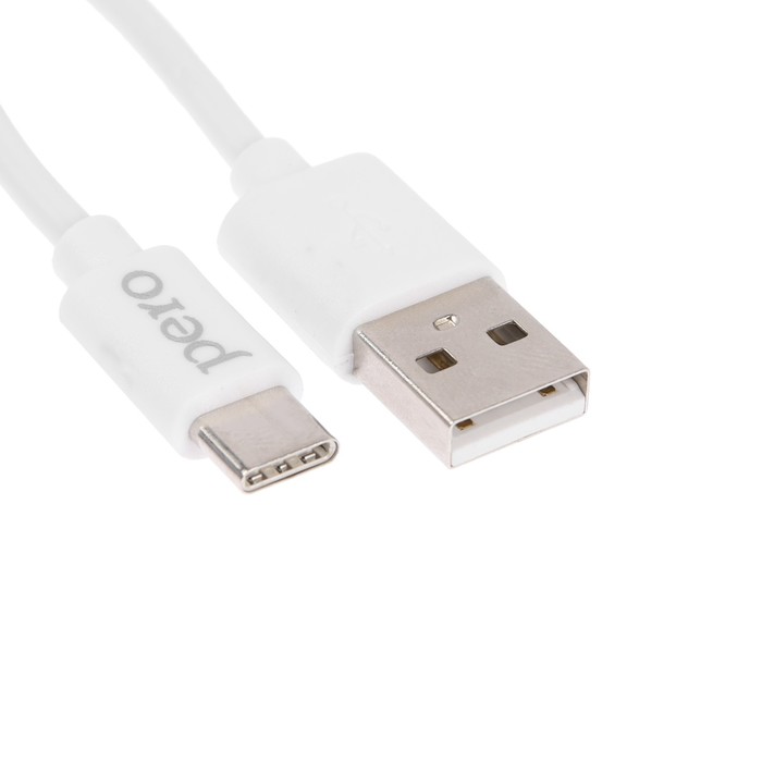 Кабель PERO DC-03 Type C - USB, 3А, быстрая зарядка, 2м, белый