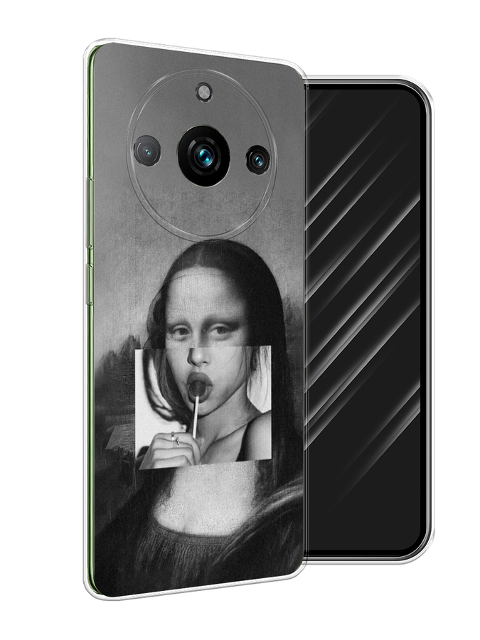 

Чехол Awog на Realme 11 Pro "Mona Lisa sucking lollipop", Серый