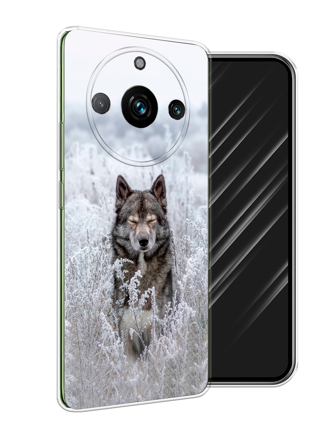 

Чехол Awog на Realme 11 Pro "Волк в поле", Белый;черный