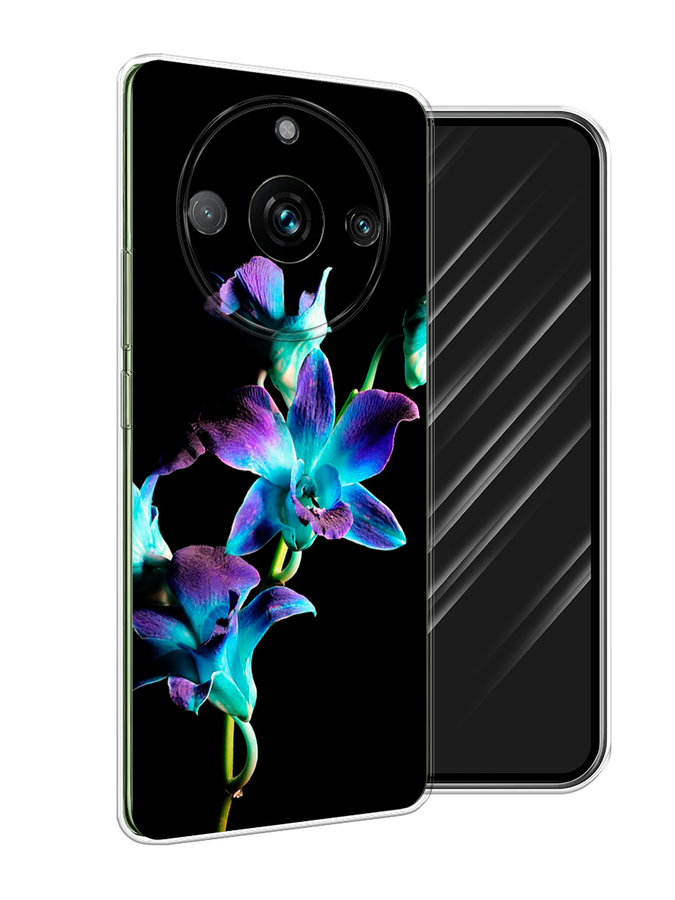 

Чехол Awog на Realme 11 Pro "Синий цветок на черном", Черный;голубой;синий
